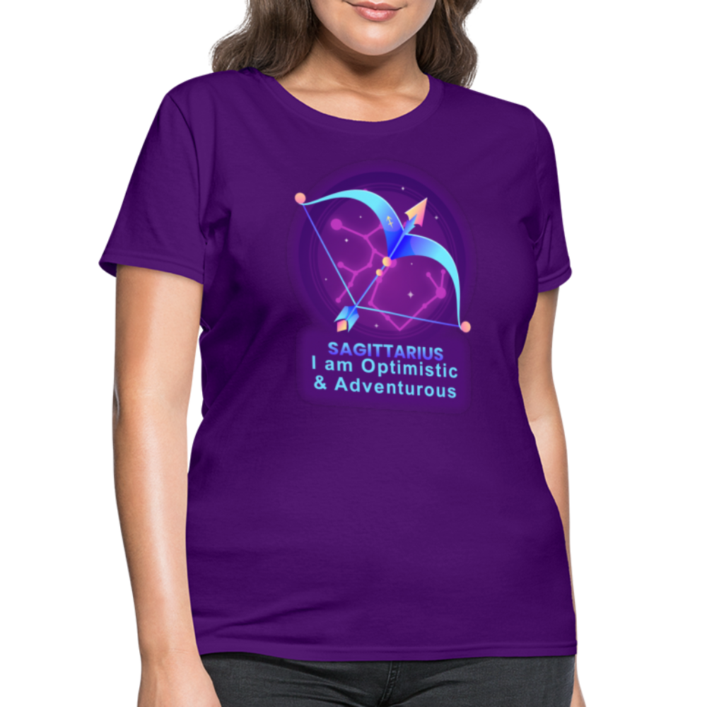 Women's Neon Sagittarius T-Shirt - purple