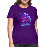 Thumbnail for Women's Neon Sagittarius T-Shirt - purple