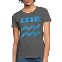 Thumbnail for Women's Power Words Aquarius T-Shirt - charcoal