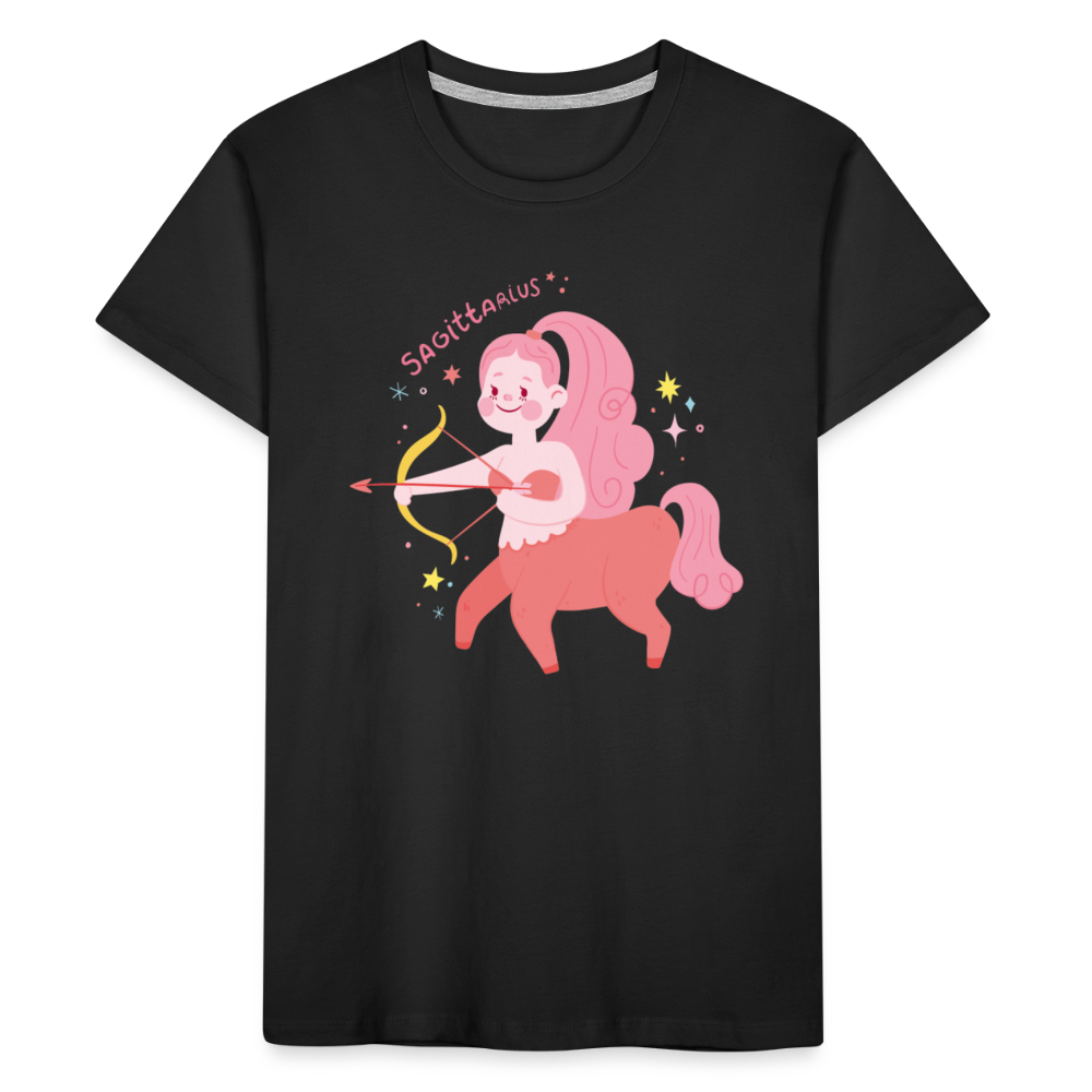 Kid’s Pinky Sagittarius Premium Organic T-Shirt - black