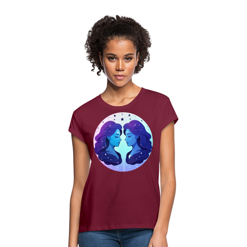 Women's Magic Gemini Relaxed Fit T-Shirt - burgundy