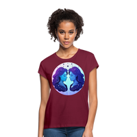 Thumbnail for Women's Magic Gemini Relaxed Fit T-Shirt - burgundy