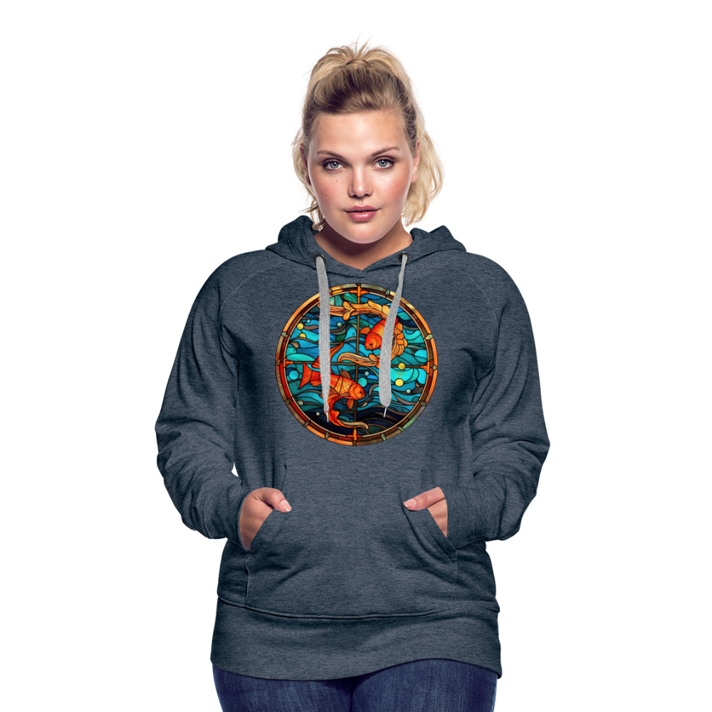 Women’s Mosaic Pisces Premium Hoodie - heather denim