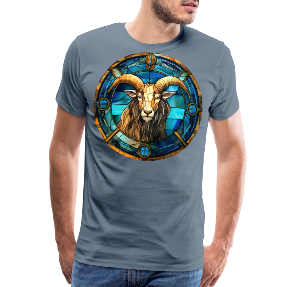 Men's Mosaic Capricorn Premium T-Shirt - steel blue