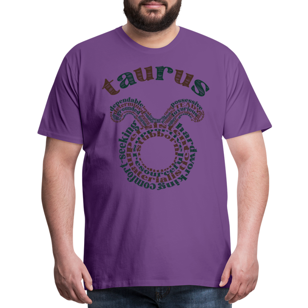 Men's Power Words Taurus Premium T-Shirt - purple