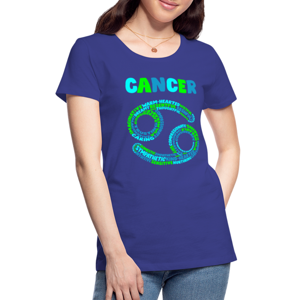 Women's Power Words Cancer Premium T-Shirt - royal blue