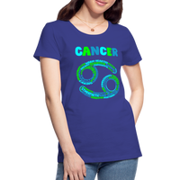 Thumbnail for Women's Power Words Cancer Premium T-Shirt - royal blue