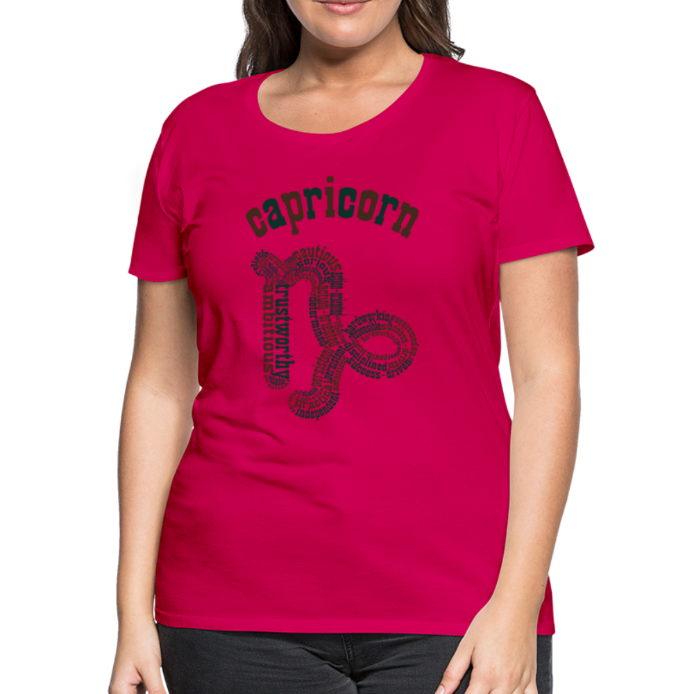 Women's Power Words Capricorn Premium T-Shirt - dark pink