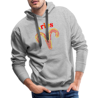 Thumbnail for Men's Power Words Aries Premium Hoodie - heather grey