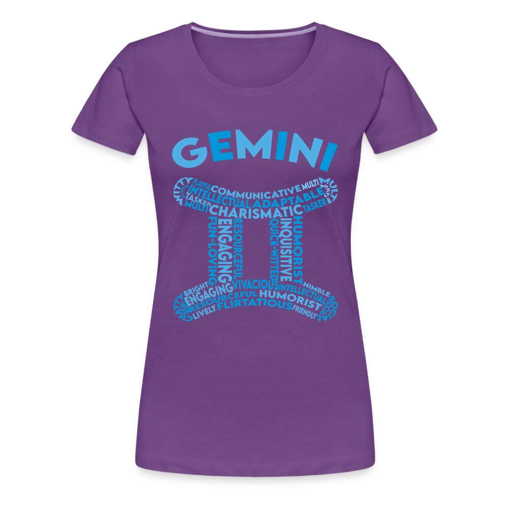 Women's Power Words Gemini Premium T-Shirt - purple