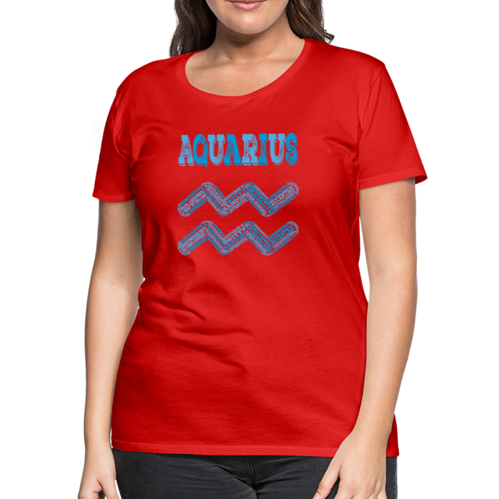 Women's Power Words Aquarius Premium T-Shirt - red