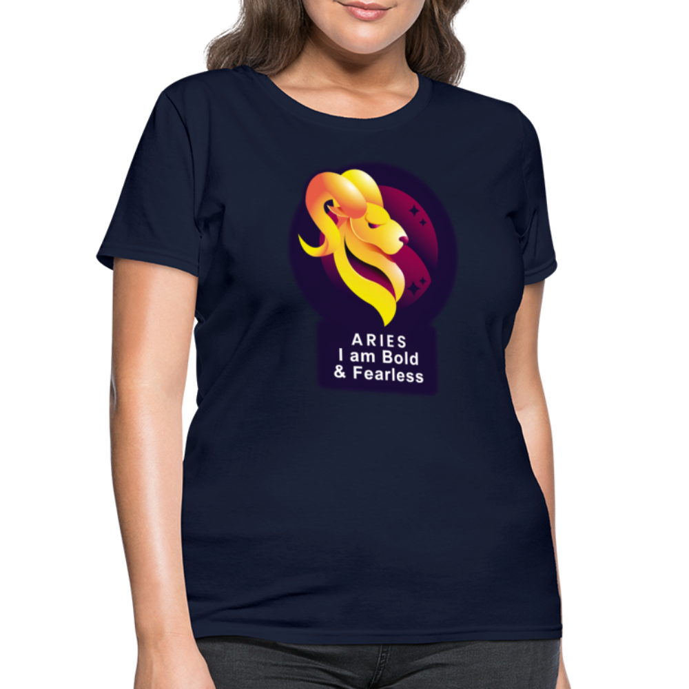 Women's Glow Aries T-Shirt - navy