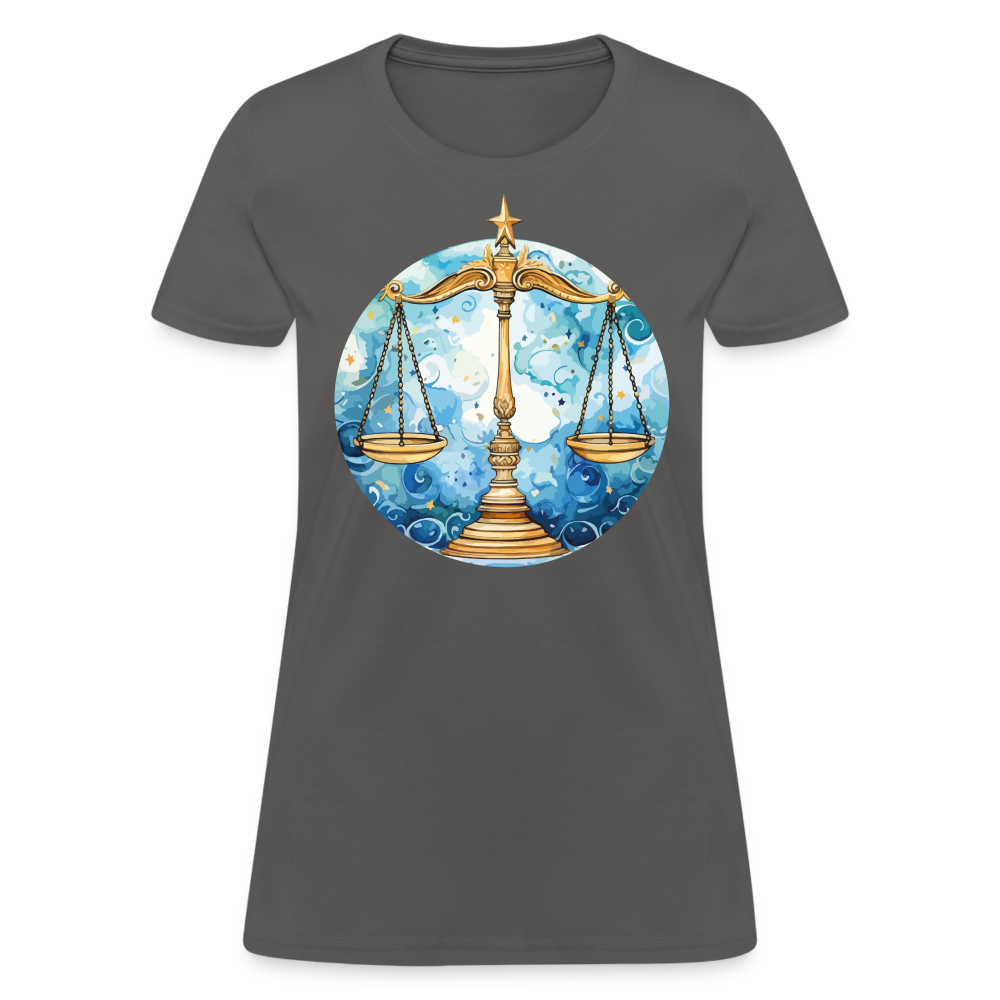 Women's Mythical Libra T-Shirt - charcoal