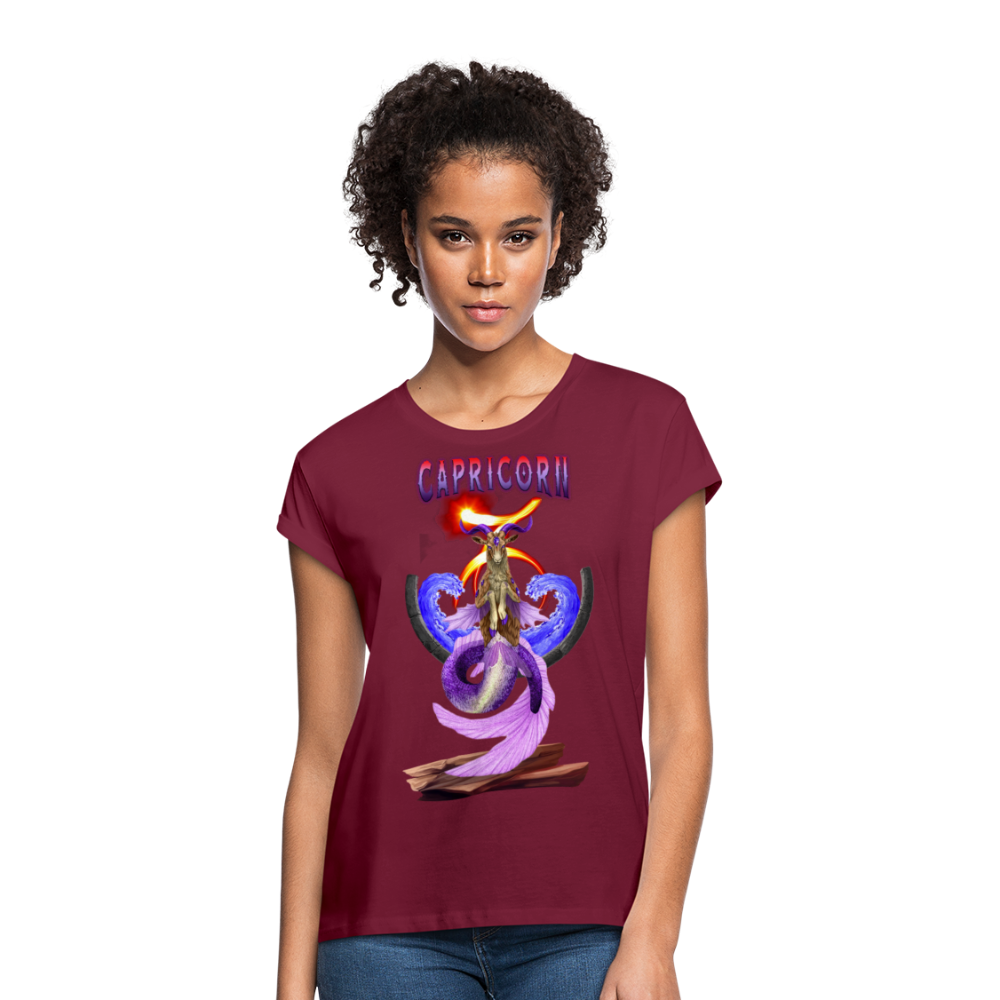 Women's Capricorn Relaxed Fit T-Shirt - burgundy