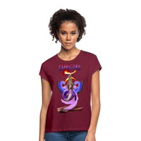 Thumbnail for Women's Capricorn Relaxed Fit T-Shirt - burgundy