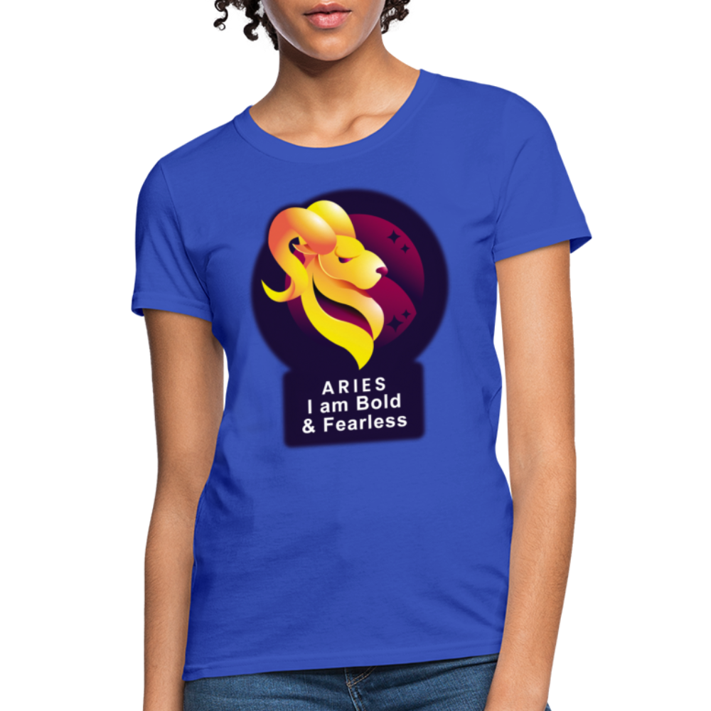 Women's Glow Aries T-Shirt - royal blue