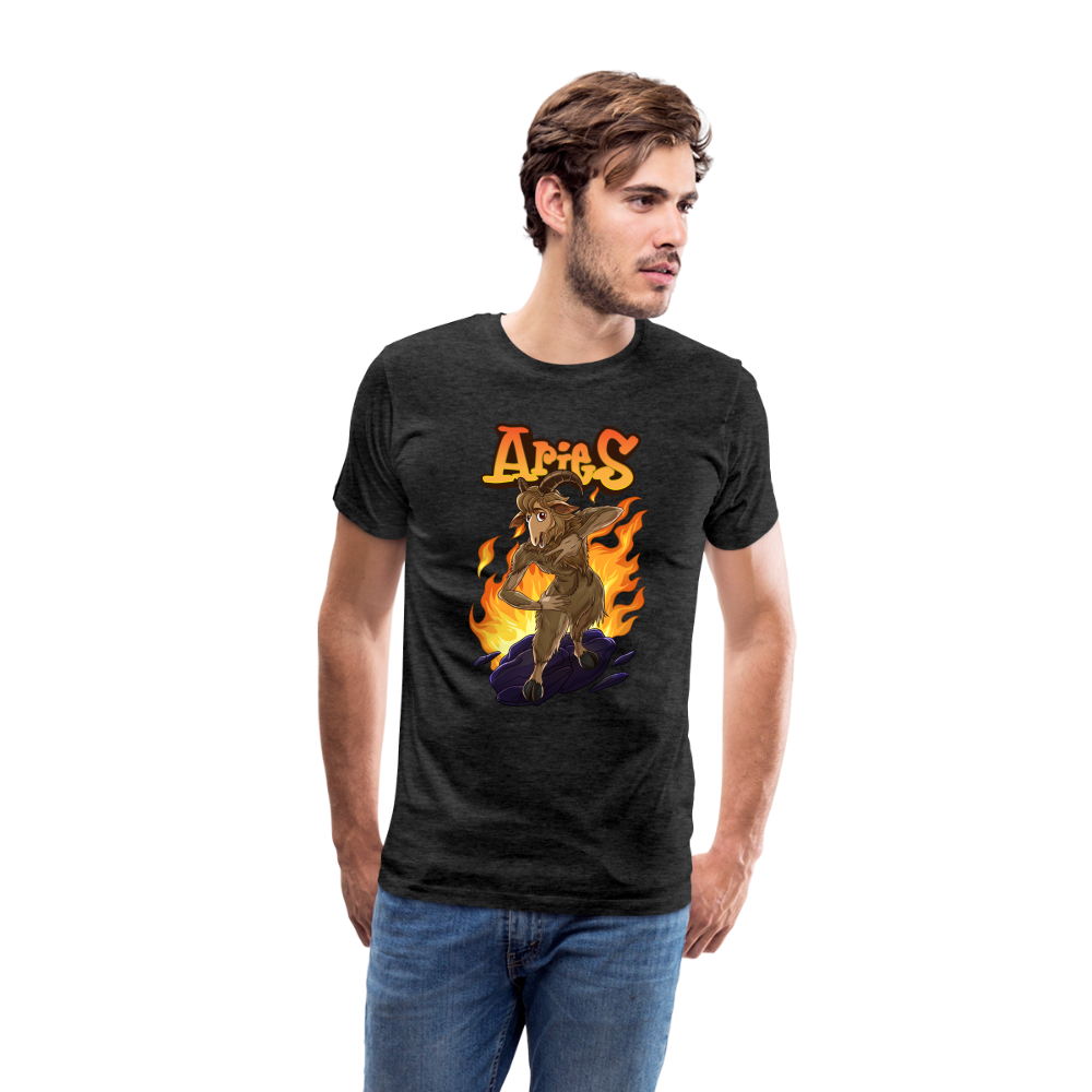 Men's Fiery Aries Premium T-Shirt - charcoal grey