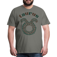 Thumbnail for Men's Power Words Taurus Premium T-Shirt - asphalt gray