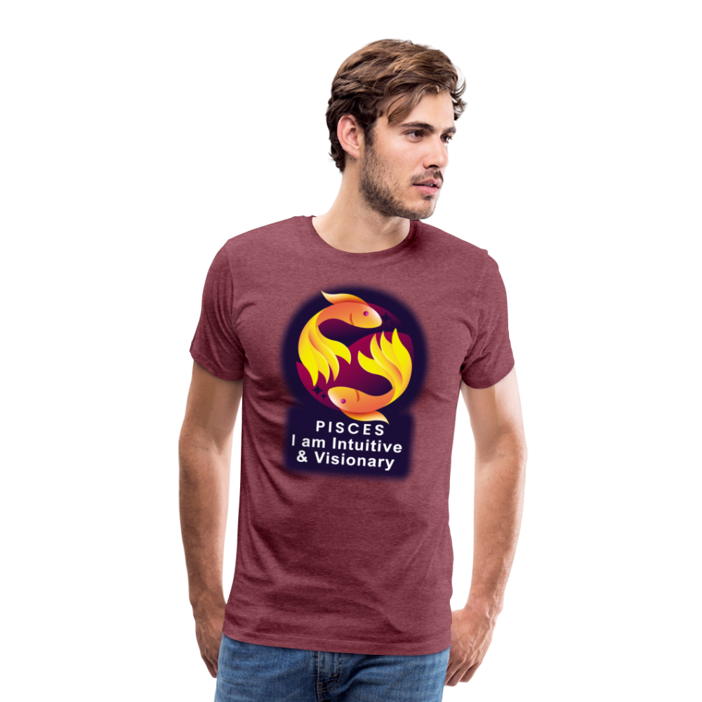 Men's Glow Pisces Premium T-Shirt - heather burgundy