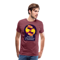 Thumbnail for Men's Glow Pisces Premium T-Shirt - heather burgundy