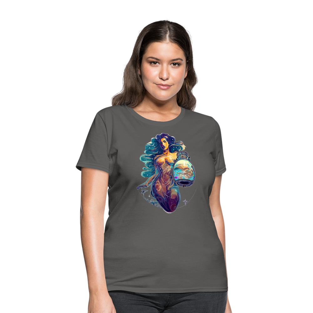 Women's Mythical Aquarius T-Shirt - charcoal