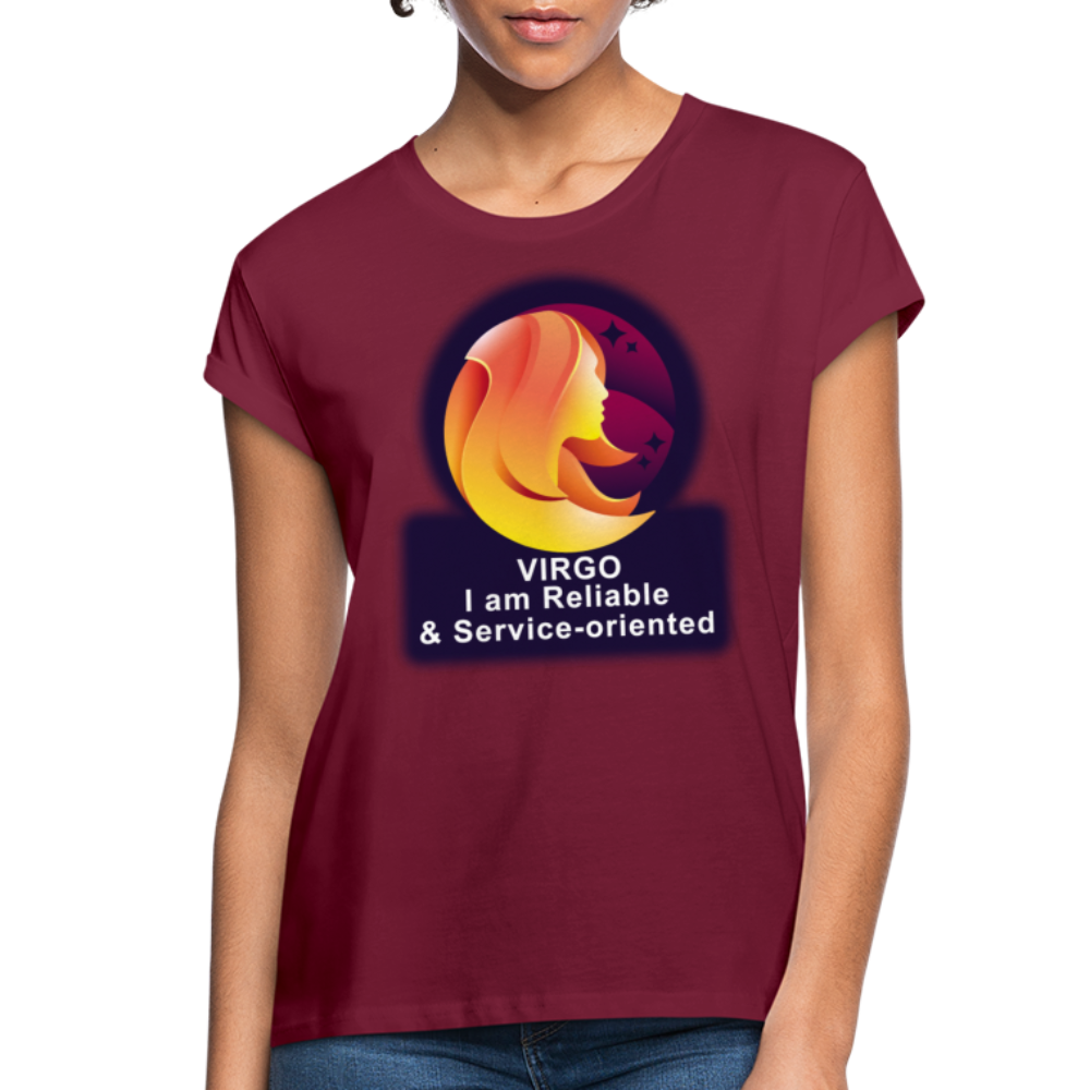 Women's Glow Virgo Relaxed Fit T-Shirt - burgundy