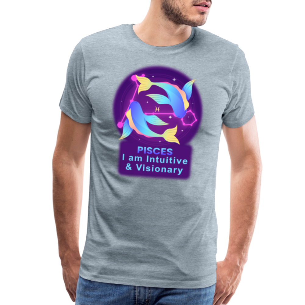 Men's Neon Pisces Premium T-Shirt - heather ice blue