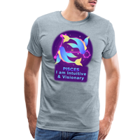 Thumbnail for Men's Neon Pisces Premium T-Shirt - heather ice blue