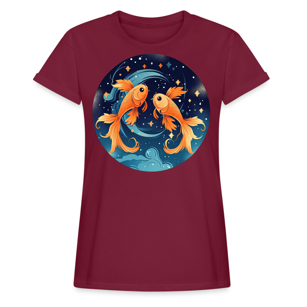 Women's Magic Pisces Relaxed Fit T-Shirt - burgundy