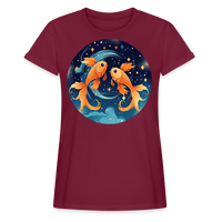 Thumbnail for Women's Magic Pisces Relaxed Fit T-Shirt - burgundy