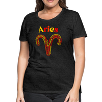 Thumbnail for Women's Power Words Aries Premium T-Shirt - charcoal grey