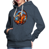 Thumbnail for Women’s Mosaic Sagittarius Premium Hoodie - heather denim