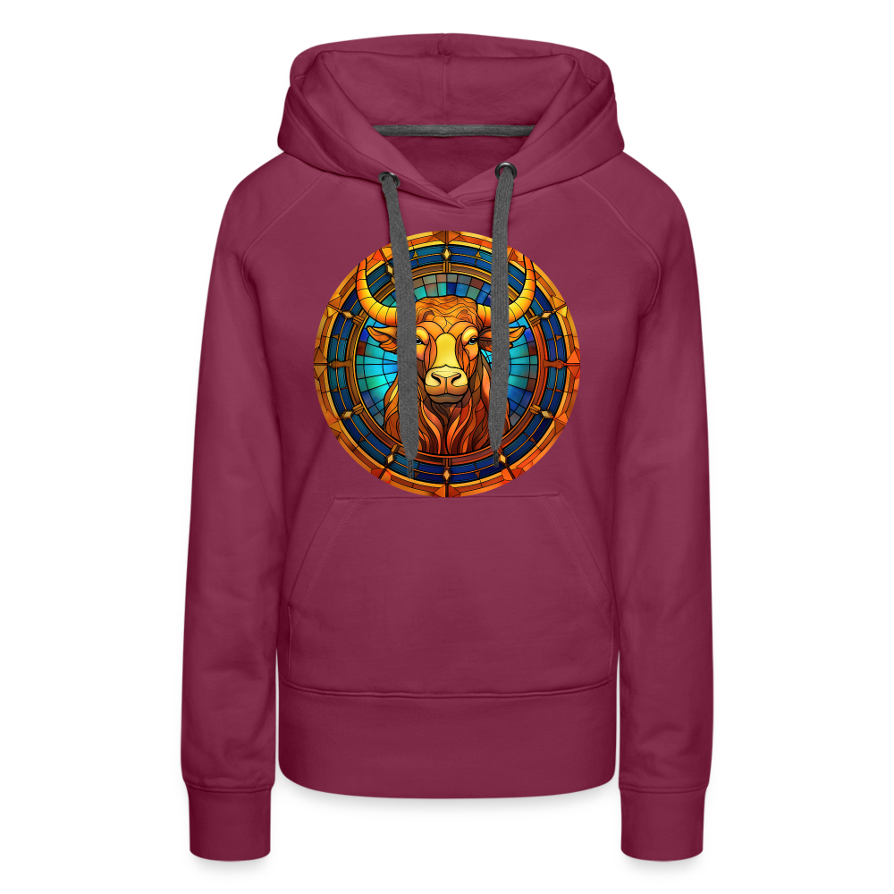 Women’s Mosaic Taurus Premium Hoodie - burgundy