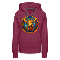 Thumbnail for Women’s Mosaic Taurus Premium Hoodie - burgundy