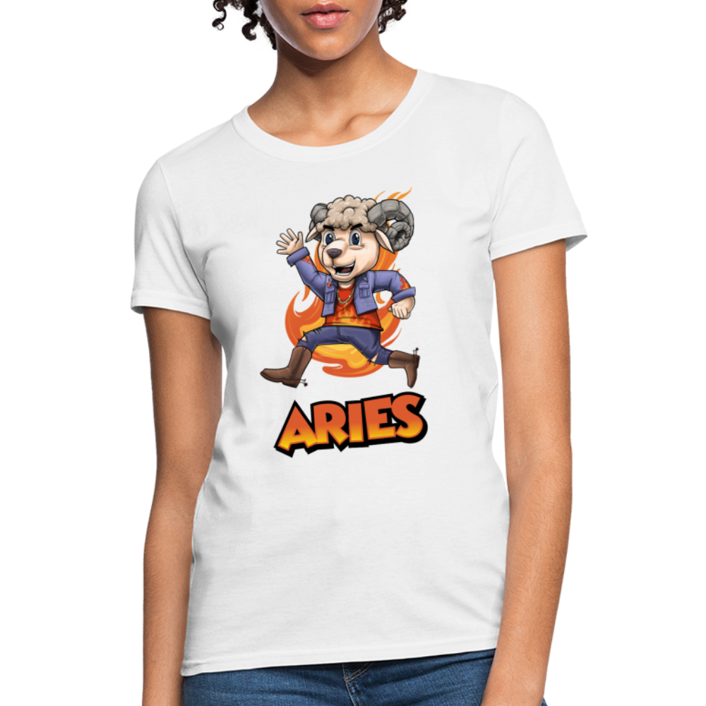 Women's Playful Aries T-Shirt - white