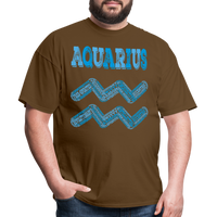 Thumbnail for Men's Power Words Aquarius Classic T-Shirt - brown