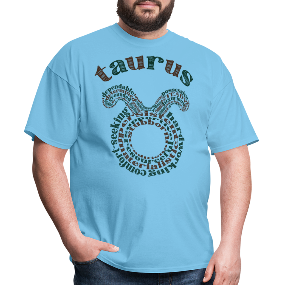 Men's Power Words Taurus Classic T-Shirt - aquatic blue