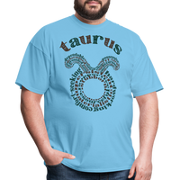 Thumbnail for Men's Power Words Taurus Classic T-Shirt - aquatic blue