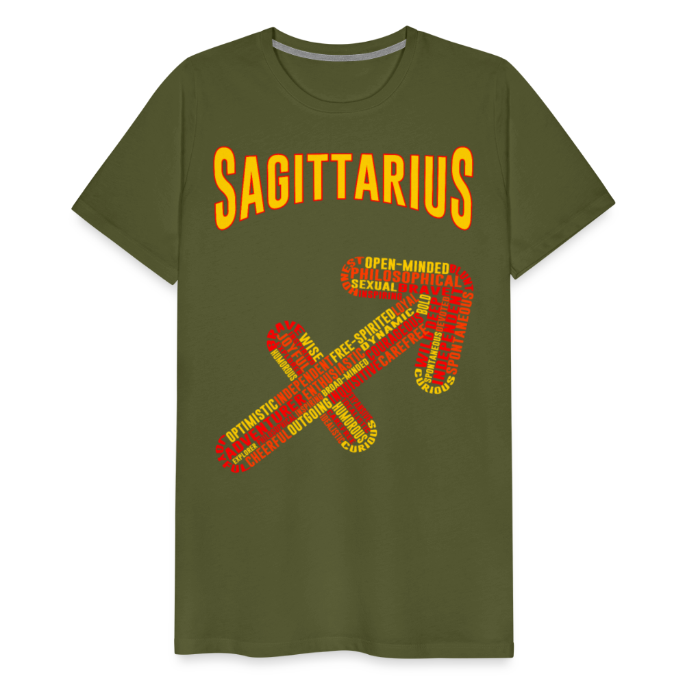 Men's Power Words Sagittarius Premium T-Shirt - olive green