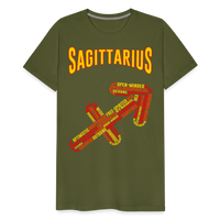 Thumbnail for Men's Power Words Sagittarius Premium T-Shirt - olive green