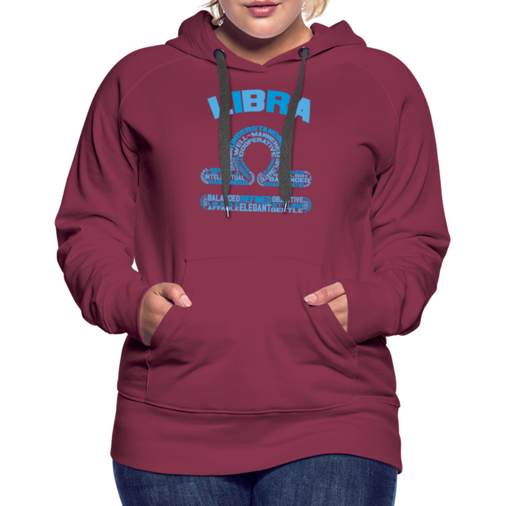 Women's Power Words Libra Premium Hoodie - burgundy