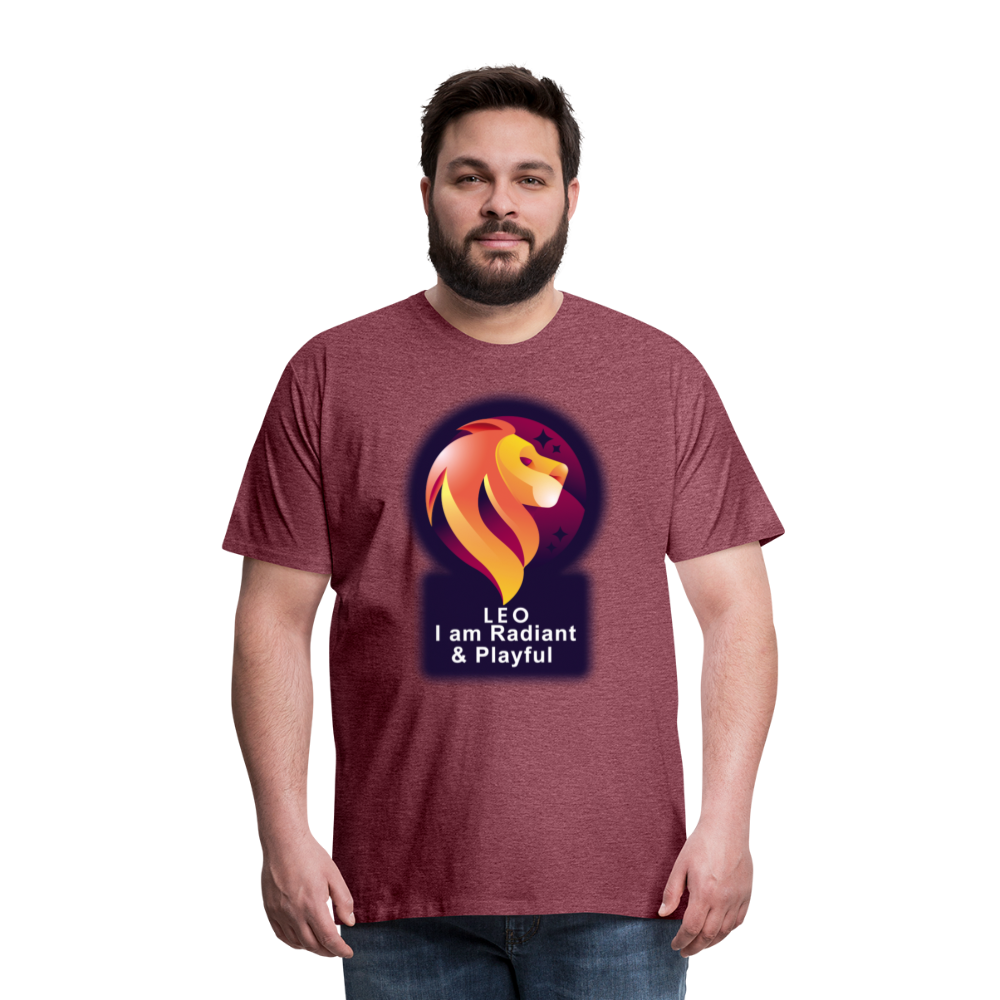 Men's Glow Leo Premium T-Shirt - heather burgundy