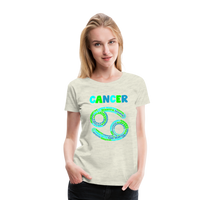 Thumbnail for Women's Power Words Cancer Premium T-Shirt - heather oatmeal