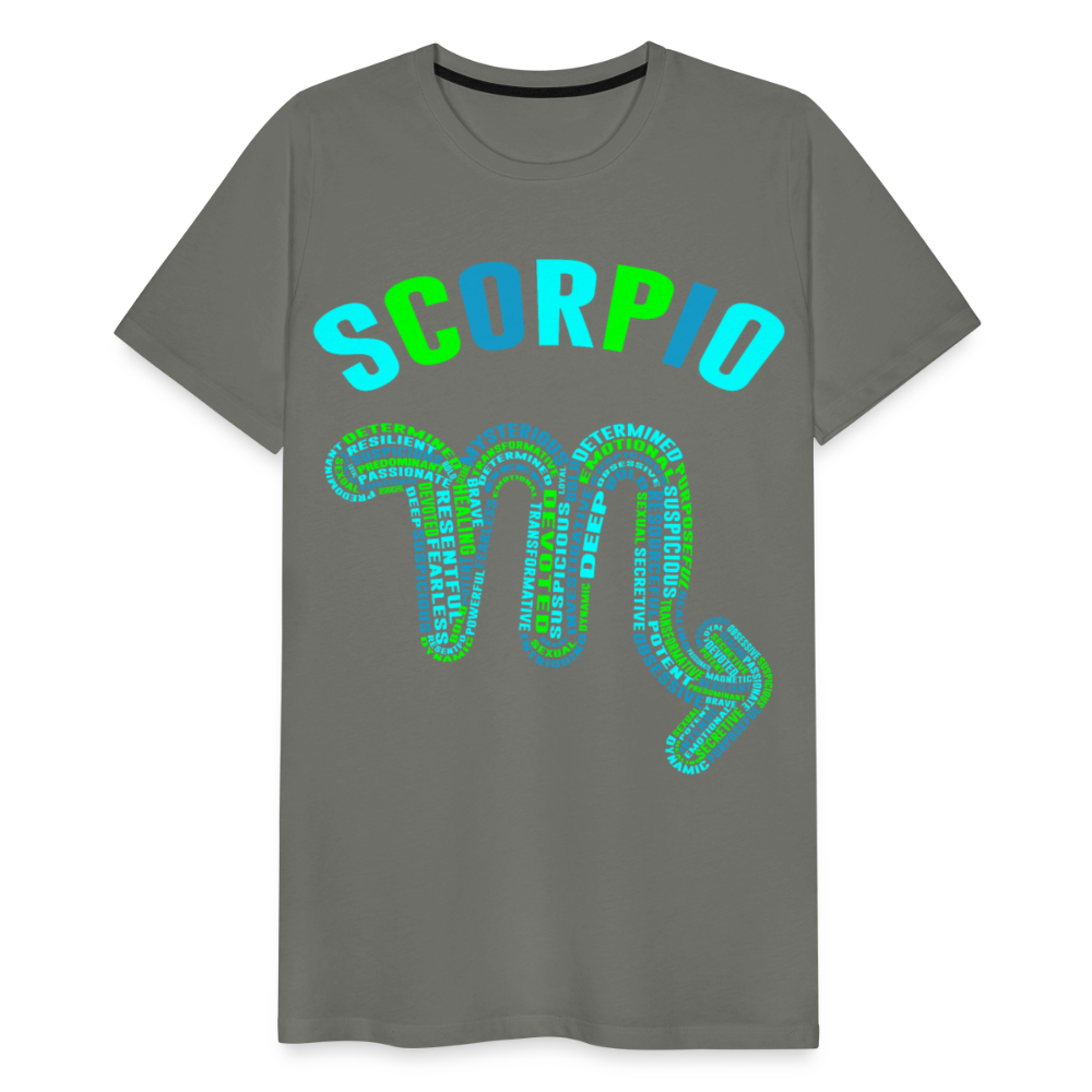 Men's Power Words Scorpio Premium T-Shirt - asphalt gray