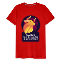 Thumbnail for Men's Glow Taurus Premium T-Shirt - red