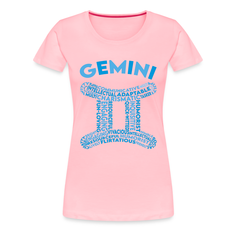 Women's Power Words Gemini Premium T-Shirt - pink