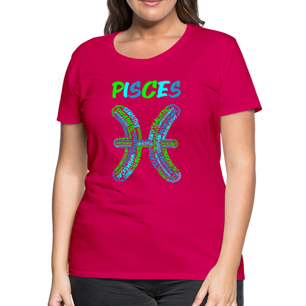 Women's Power Words Pisces Premium T-Shirt - dark pink