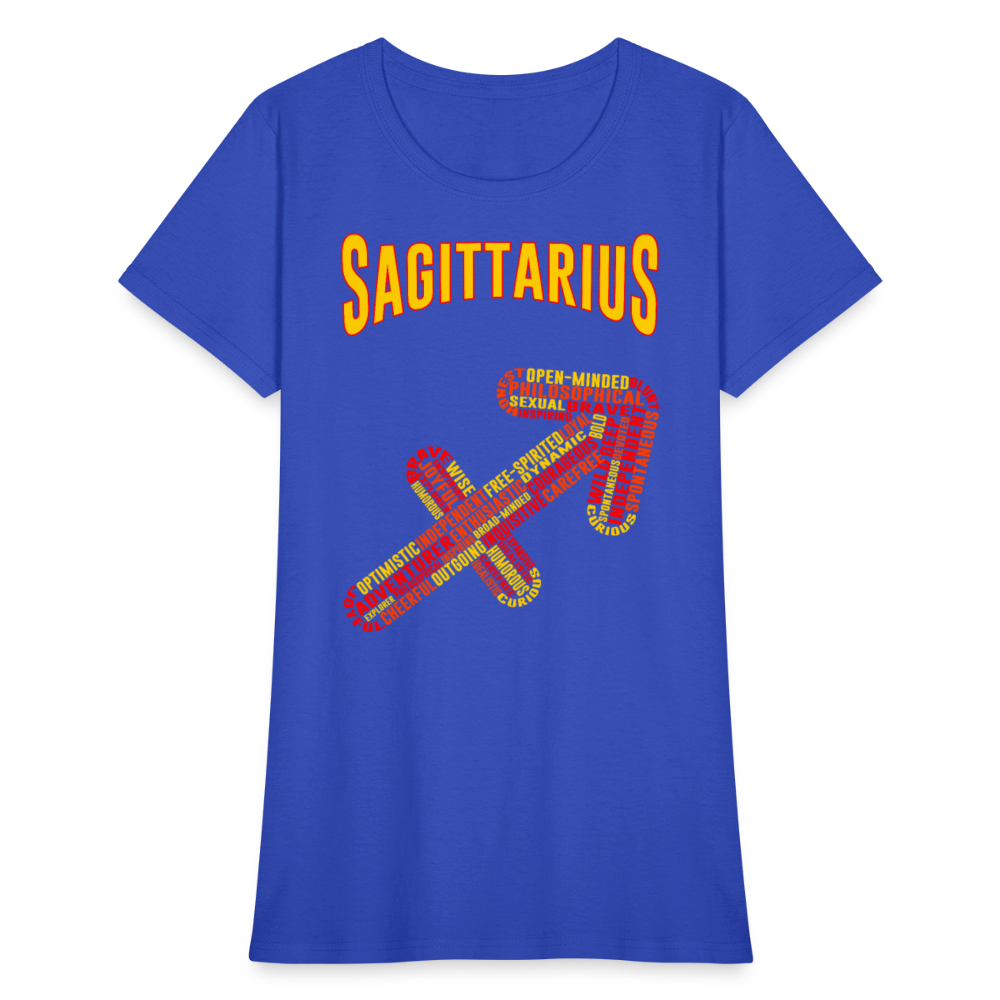 Women's Power Words Sagittarius T-Shirt - royal blue