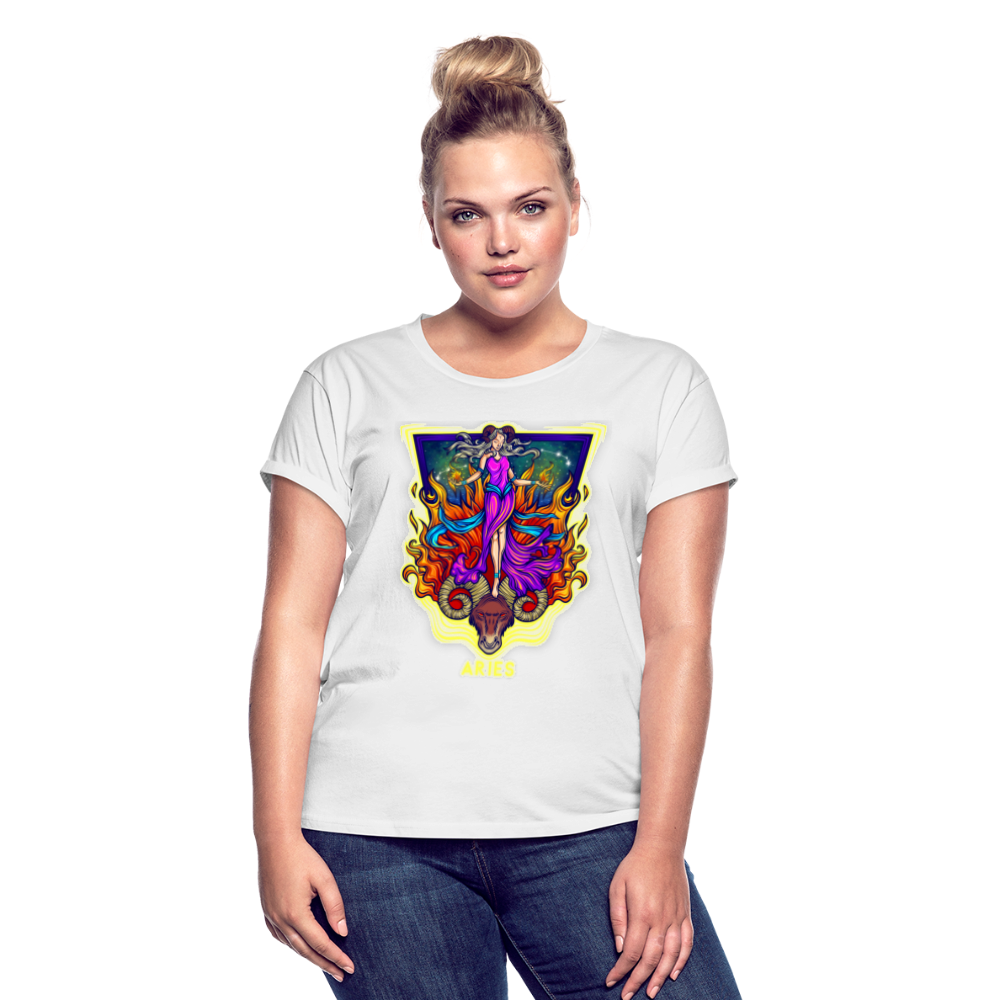 Women's Cosmic Aries Relaxed Fit T-Shirt - white