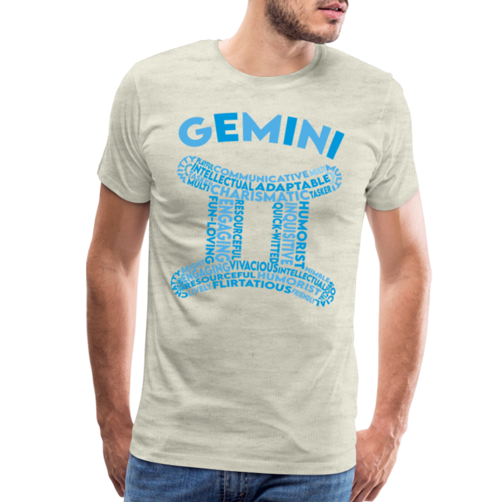 Men's Power Words Gemini Premium T-Shirt - heather oatmeal